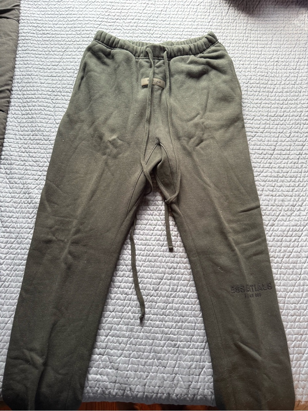 Essentials Men's Olive Sweatpants with Drawstring